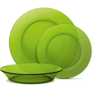 Duralex 12-piece tempered glass dinnerware set dinner deep dessert plates