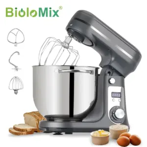 BioloMix 6 speed kitchen stand mixer 1200W with 6L stainless steel bowl